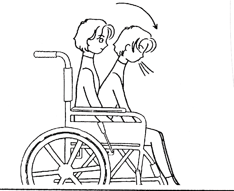 こんにちはとあいさつするように体幹を前屈させる運動のイラスト